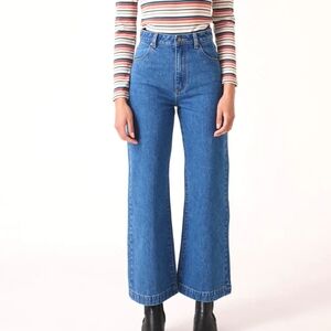 NWT ROLLA'S Sailor High Rise Wide Leg Medium Ash Blue Denim Jeans Size 32
